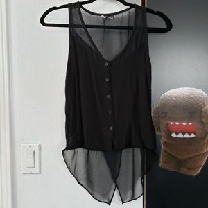 Sparkle & Fade Coat Tails Button Tank Top